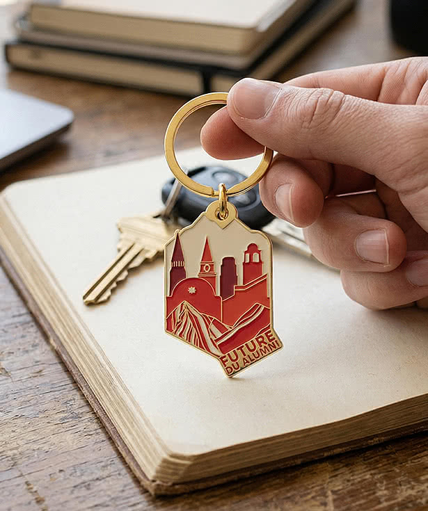 1.5" x 1.5" Die Cut Enamel Keychain
