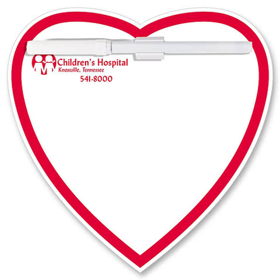 Memo Board Heart w/ Mag in White