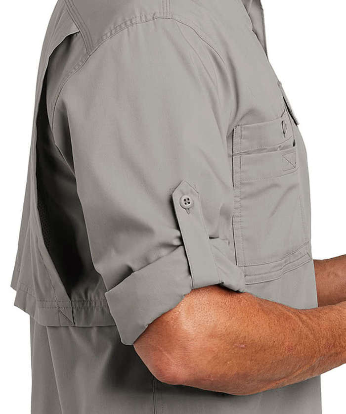 Custom Carhartt Men's Force Ridgefield Moisture Wicking Short Sleeve Button  Down Shirt w/ Double Pockets
