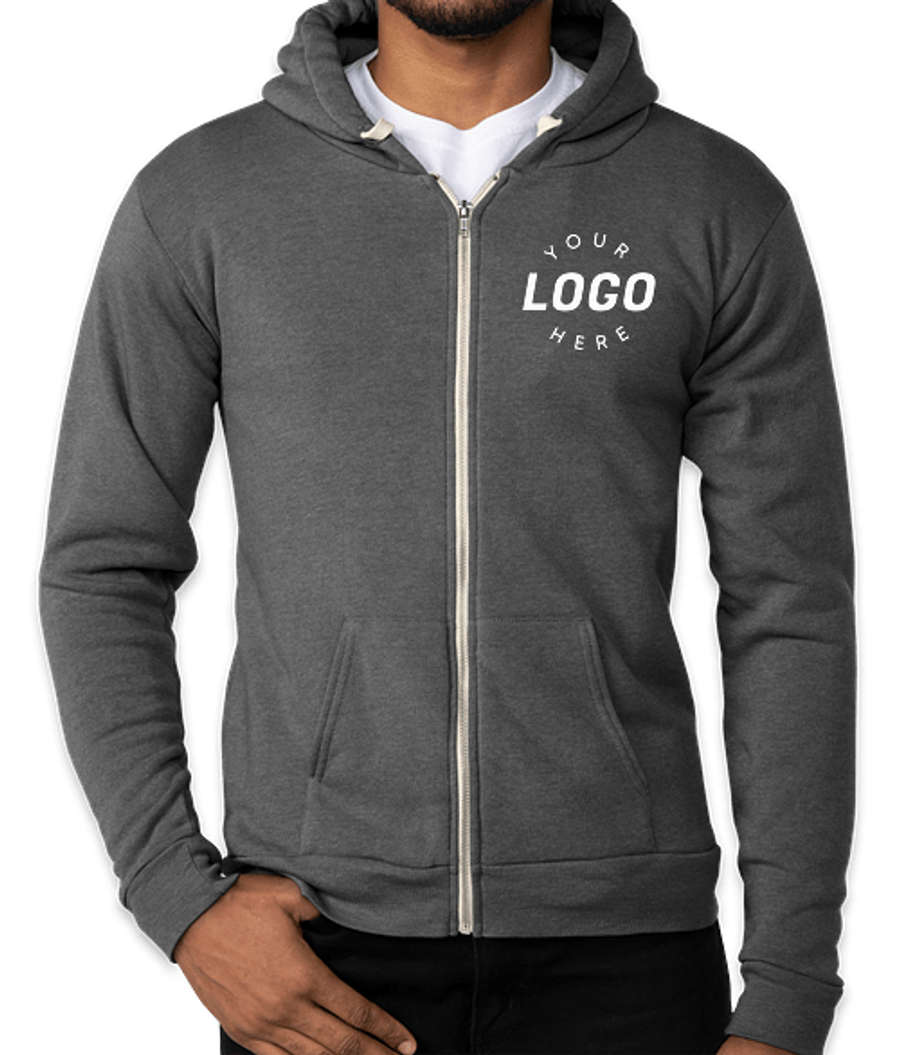 Royal Apparel USA-Made Organic Eco Zip Hoodie in Heather Coal