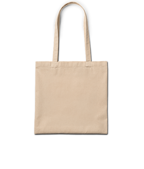 Full Color Square Cotton Canvas Tote Bag in Natural