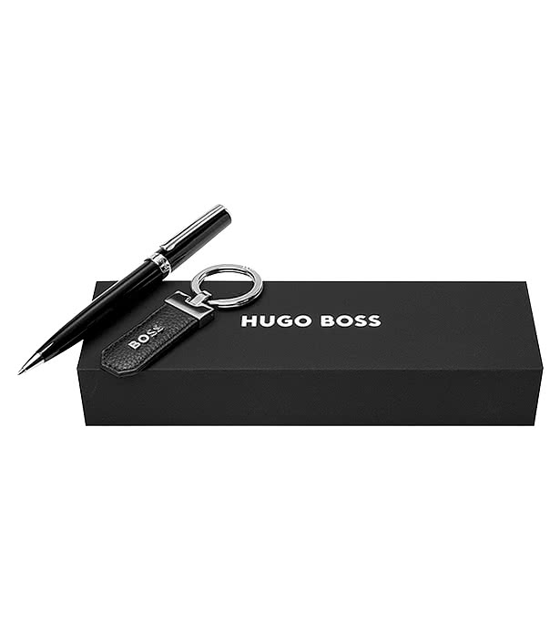 Hugo Boss Laser Engraved Ballpoint Pen & Keychain Set