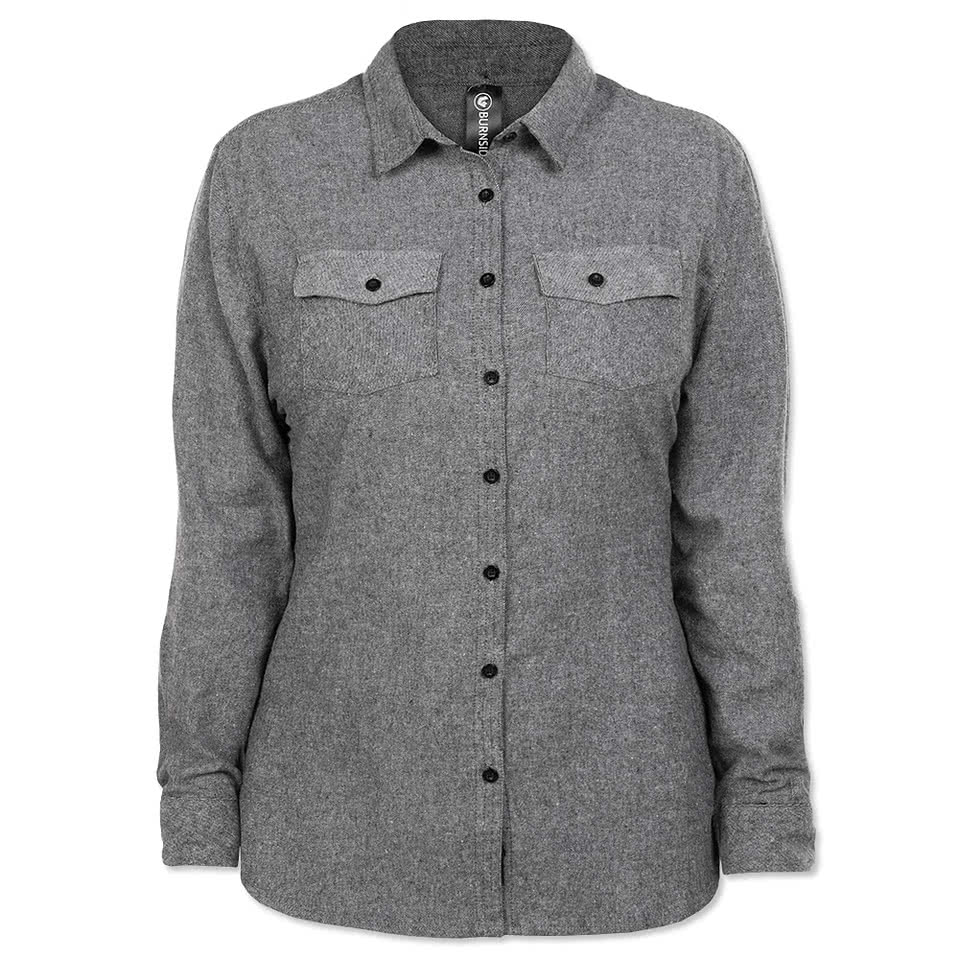 Burnside Women's Solid Flannel Long Sleeve Shirt