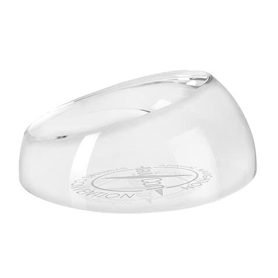 Laser Engraved Clear Slant-Top Paperweight in Clear