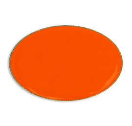 Oval Lapel Pin - Color: Orange / Brass