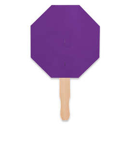 Full Color Octagon Hand Fan - Color: Team Purple