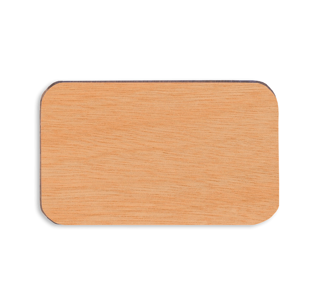 Laser Engraved Rectangle Wood Lapel Pin-default
