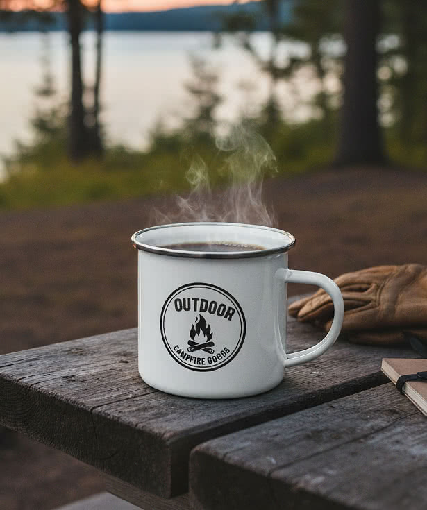 Full Color 12 oz. Enamel Campfire Mug