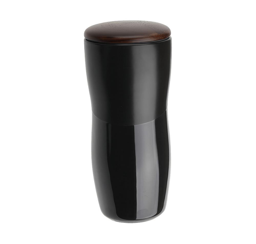 12 oz. Adriano Ceramic Tumbler with Wood Lid (Case of 48)-default