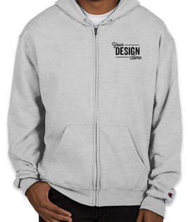Champion Powerblend Zip Hoodie - Color: Silver Grey