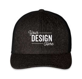 Pacific Headwear Heather Trucker Hat - Color: Black Heather / Black