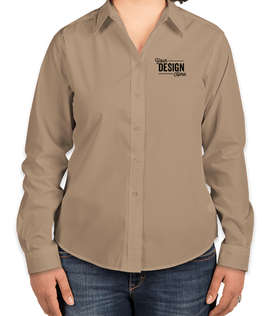 Port Authority Women's Long Sleeve Easy Care Shirt - Color: Stone