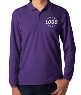 Clique by Cutter & Buck Eco Long Sleeve Performance Pique Polo - Color: Royal Purple