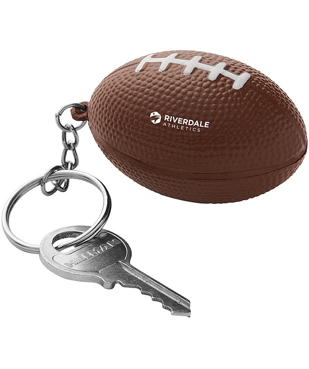 Textured Football Stress Reliever Keychain