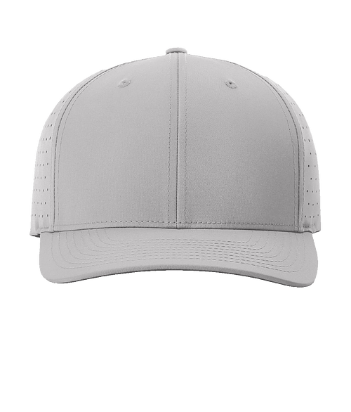 Richardson Laser Perf R-Flex Snapback Baseball Hat - Embroidered in Grey