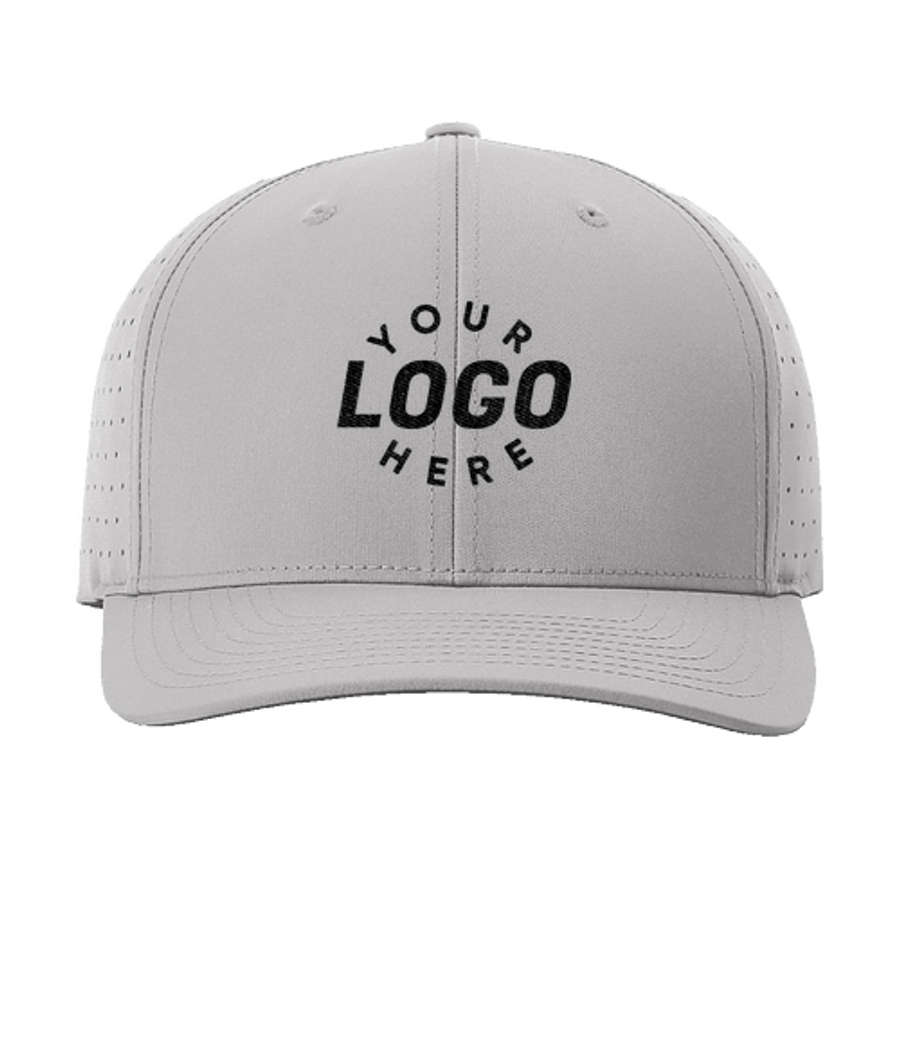 Richardson Laser Perf R-Flex Snapback Baseball Hat - Embroidered in Grey