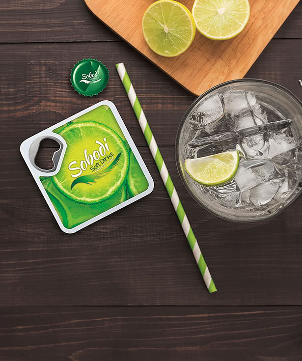 Full Color Bottle Opener Coaster