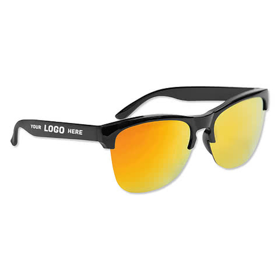 Bentley Recycled Half-Rim Sunglasses in Black With Black Lenses