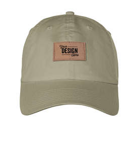 Ahead Largo Washed Twill Baseball Hat with Tan Rectangle Patch - Color: Khaki