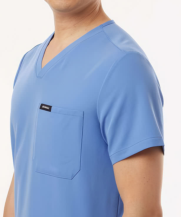 Jaanuu Holmes Everyday One-Pocket V-Neck Scrub Top - Embroidered