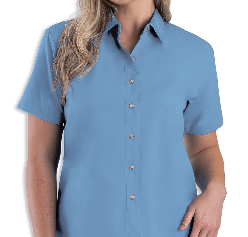 Blue Generation Women's Superblend Poplin Short Sleeve Dress Shirt - Printed-default