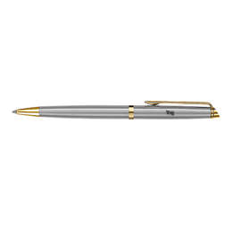 Laser Engraved Waterman Hemisphere Ballpoint Pen (blue ink) - Color: Stainless Steel / Gold Trim