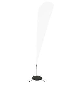 Full Color 11.5' Streamline Teardrop Flag with Cross Base - Color: White