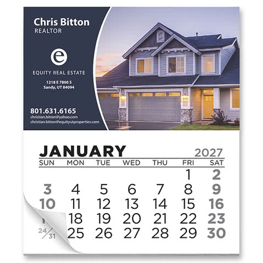 Add-A-Pad 12 Month Calendar in .020 Thickness White