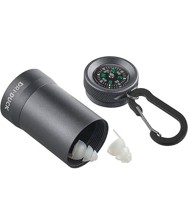 Laser Engraved Dri Duck Storage COB Flashlight with Earplugs and Compass