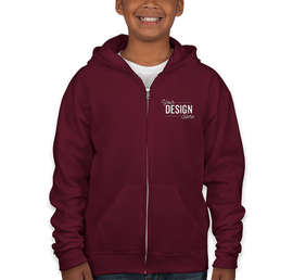 Jerzees Youth Nublend 50/50 Zip Hoodie - Color: Maroon