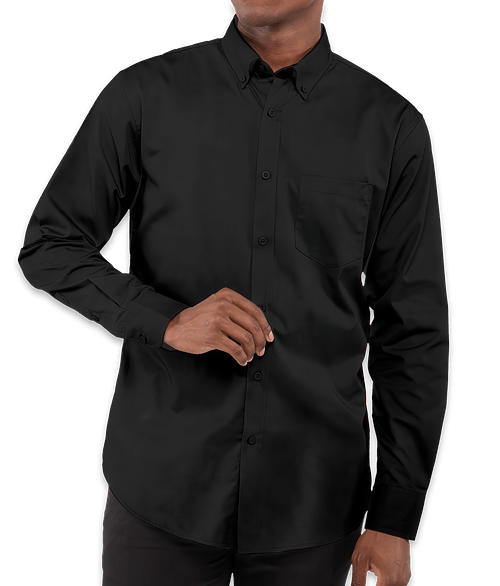 Elevate Wilshire Twill Long Sleeve Dress Shirt in Black