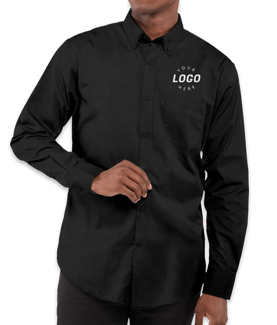 Elevate Wilshire Twill Long Sleeve Dress Shirt in Black