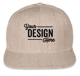 Yupoong Flat Bill Snapback Hat - Color: Heather Grey