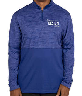 Augusta Tonal Heather Quarter Zip Performance Shirt - Color: Royal
