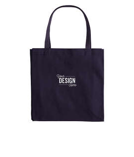Embroidered Large Gusseted Midweight 100% Cotton Canvas Tote - Color: Navy