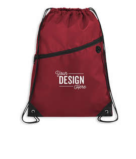 Robin Zipper Drawstring Bag - Color: Maroon