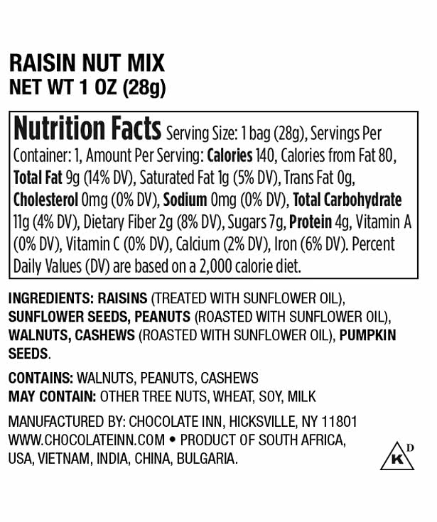 Raisin Nut Mix Promo Pack Candy Bag