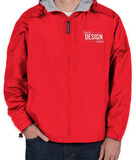 Port Authority Lined Hooded Team Jacket - Color: Red / Light Oxford
