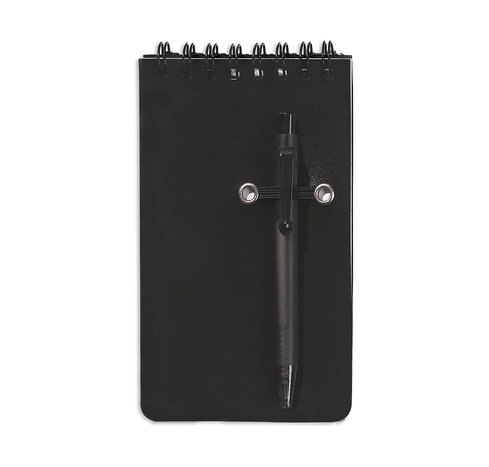 Hard Cover Spiral Pocket Notebook with Pen-default