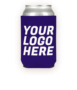 Foldable Neoprene Can Cooler - Color: Purple
