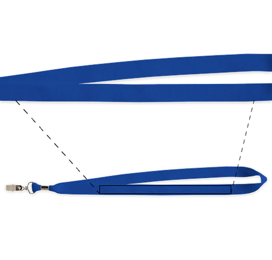 Lanyard with Bulldog Clip in Royal Blue