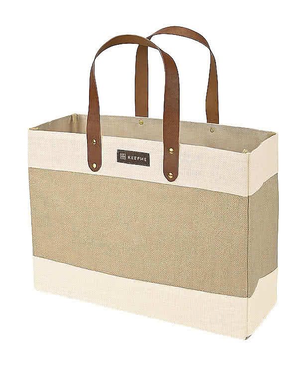 KEEPME Market Large Jute Tote Bag