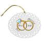 Full Color Horizontal Oval Doily Ceramic Ornament