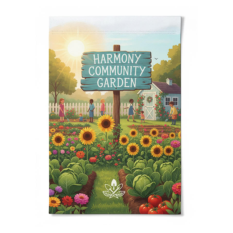 Full Color 18" x 12.25" Double Sided Garden Flag with Stake