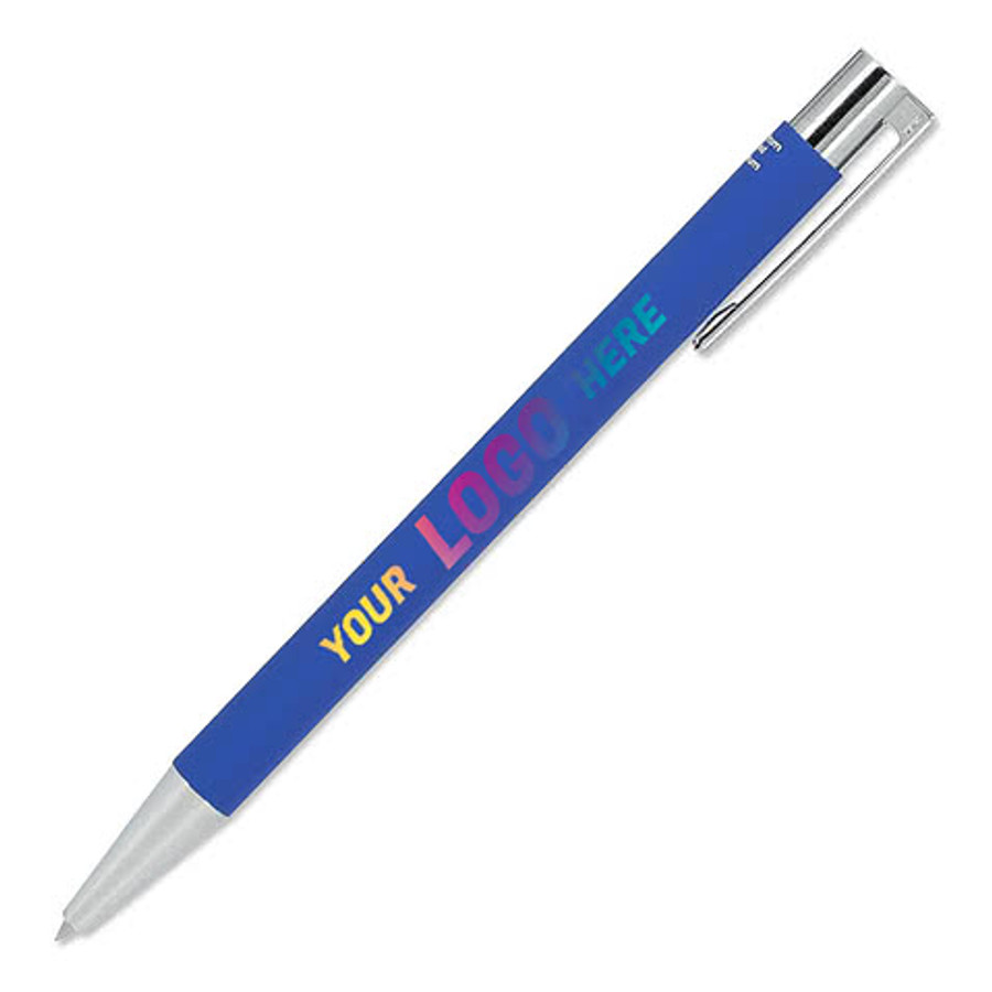 Full Color Maxi Recycled Soft Touch Gel Pen (black ink) in Black