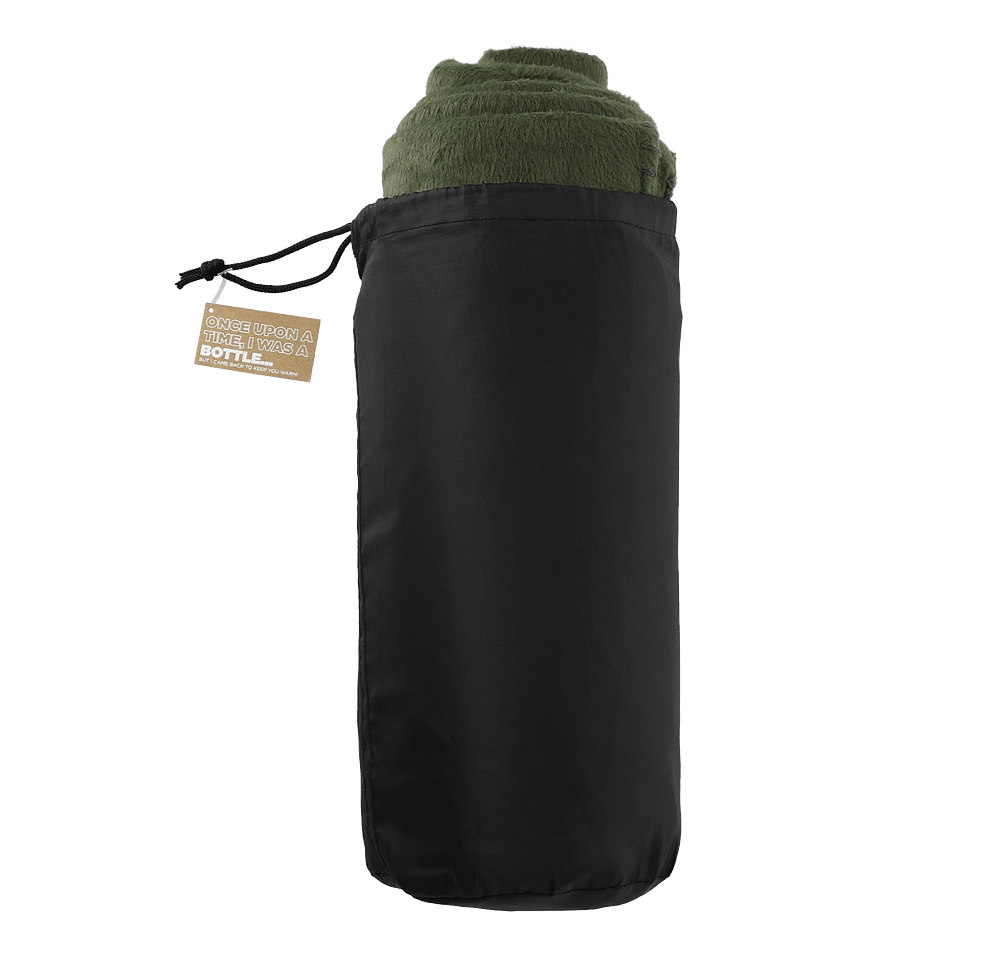100% Recycled Fleece Blanket with Recycled Pouch-default