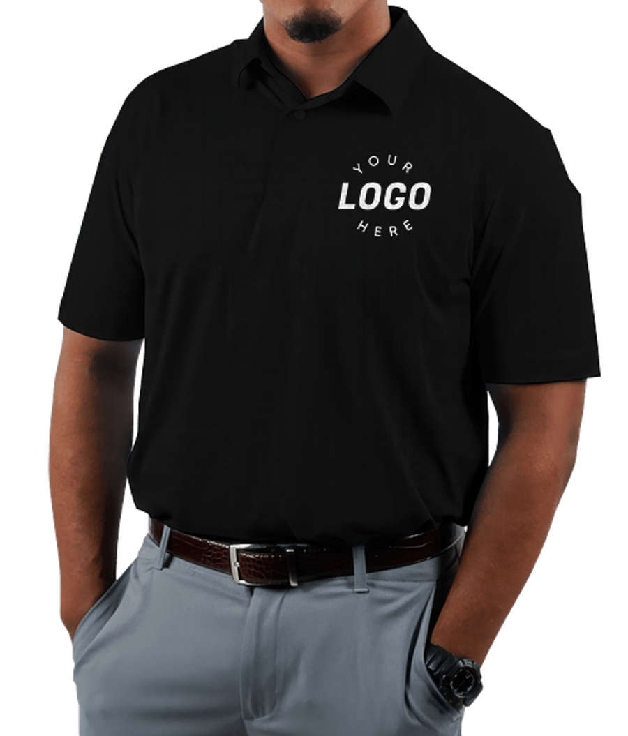 Greg Norman Freedom Micro Pique Performance Polo in Black