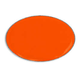 Oval Lapel Pin - Color: Orange / Silver