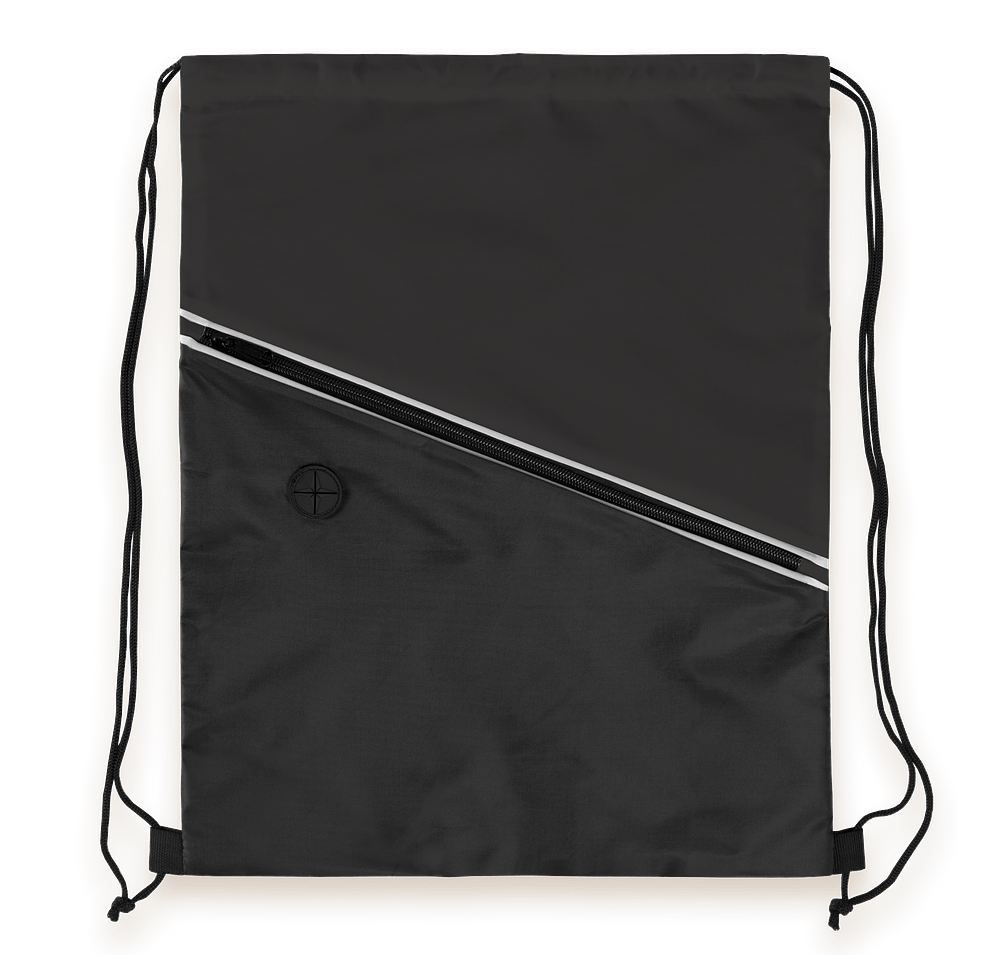 Contrast Zipper Drawstring Bag-default