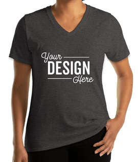 Port & Company Women's Core Cotton V-Neck T-shirt - Color: Dark Heather Grey